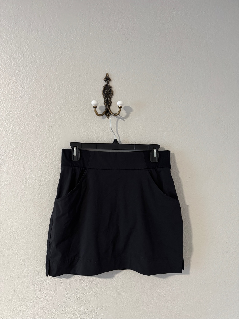 Black Women's Mini Skirt with Front Pockets